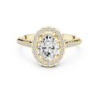 18K White Gold Oval Lab Grown Diamond Halo Engagement Ring
