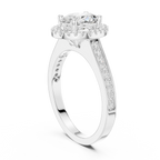 14K Rose Gold Emerald Cut Diamond Split Shank Lab Grown Ring