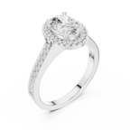 14K Rose Gold Emerald Cut Diamond Split Shank Lab Grown Ring