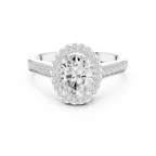 14K Rose Gold Emerald Cut Diamond Split Shank Lab Grown Ring