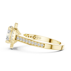 14K Rose Gold Emerald Cut Diamond Split Shank Lab Grown Ring