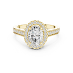 14K Rose Gold Emerald Cut Diamond Split Shank Lab Grown Ring