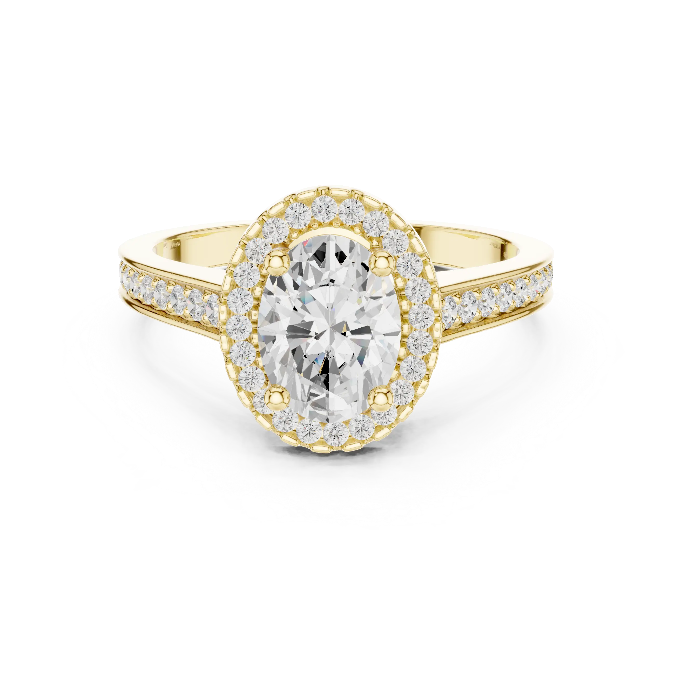 14K Rose Gold Emerald Cut Diamond Split Shank Lab Grown Ring