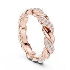 Rose Gold Moissanite Diamond Twisted Eternity Wedding Band