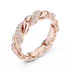 Rose Gold Moissanite Diamond Twisted Eternity Wedding Band