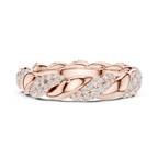 Rose Gold Moissanite Diamond Twisted Eternity Wedding Band