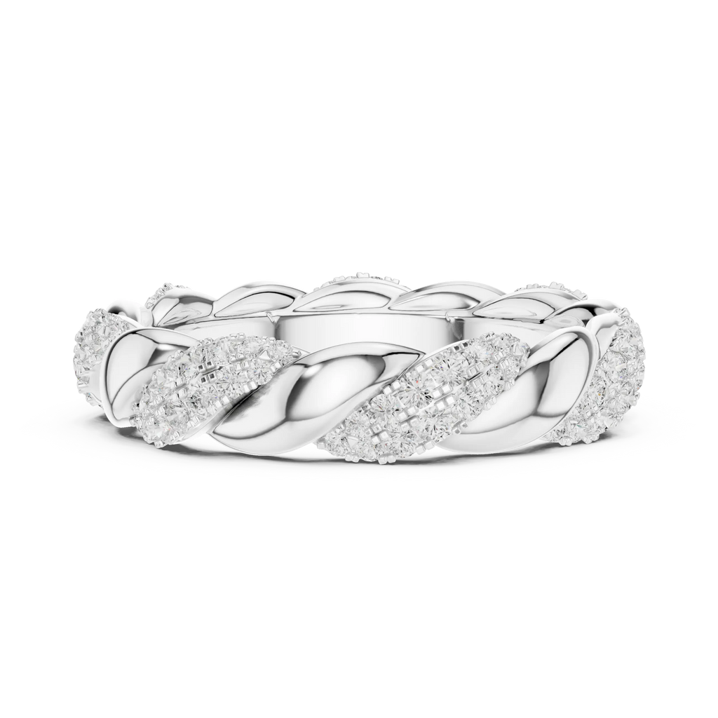 Rose Gold Moissanite Diamond Twisted Eternity Wedding Band