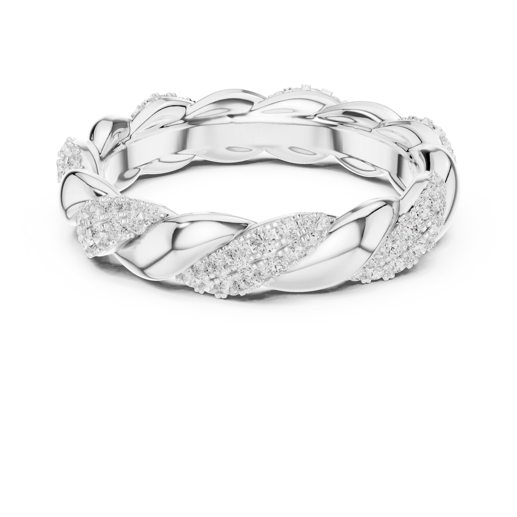 Rose Gold Moissanite Diamond Twisted Eternity Wedding Band