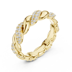 Rose Gold Moissanite Diamond Twisted Eternity Wedding Band