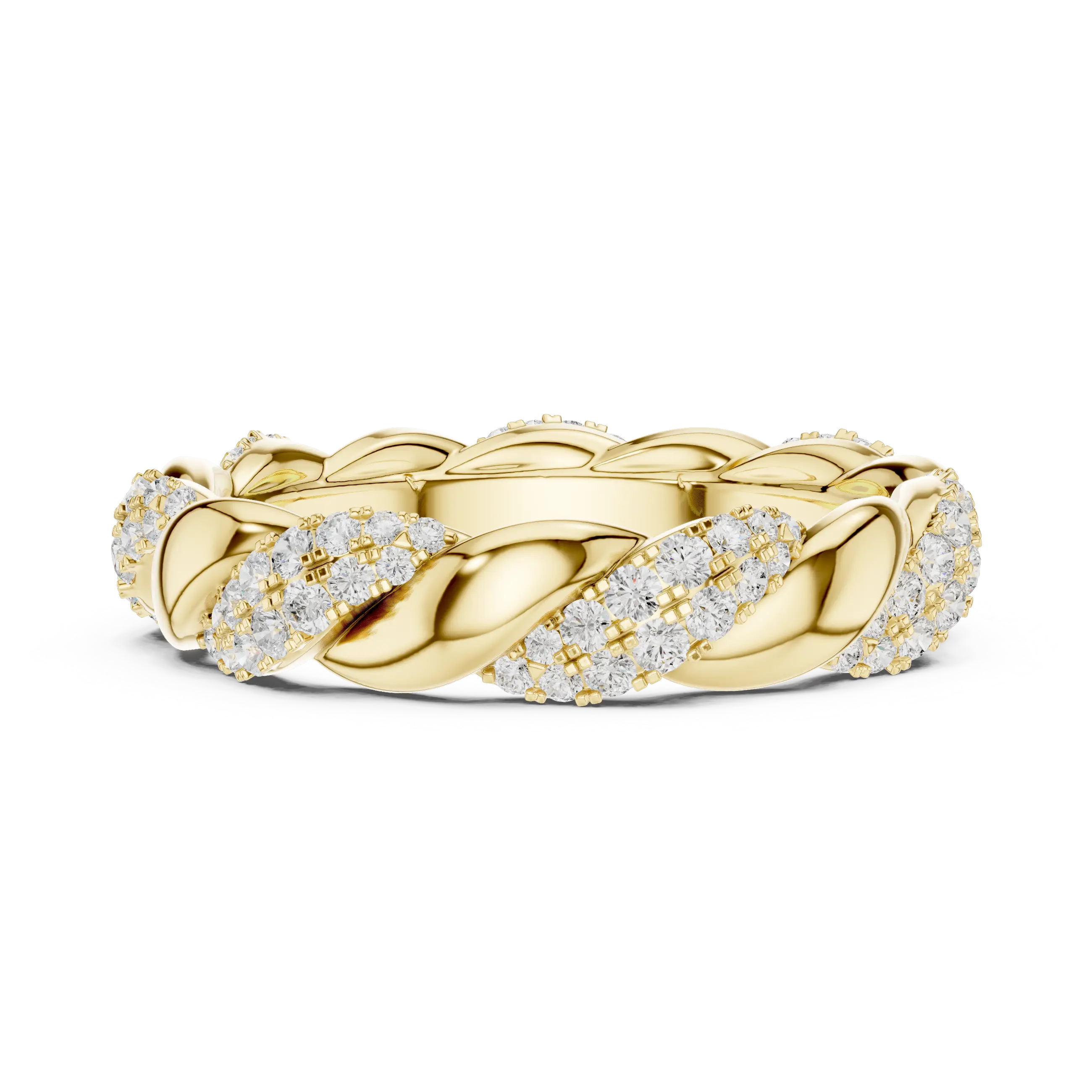 Rose Gold Moissanite Diamond Twisted Eternity Wedding Band
