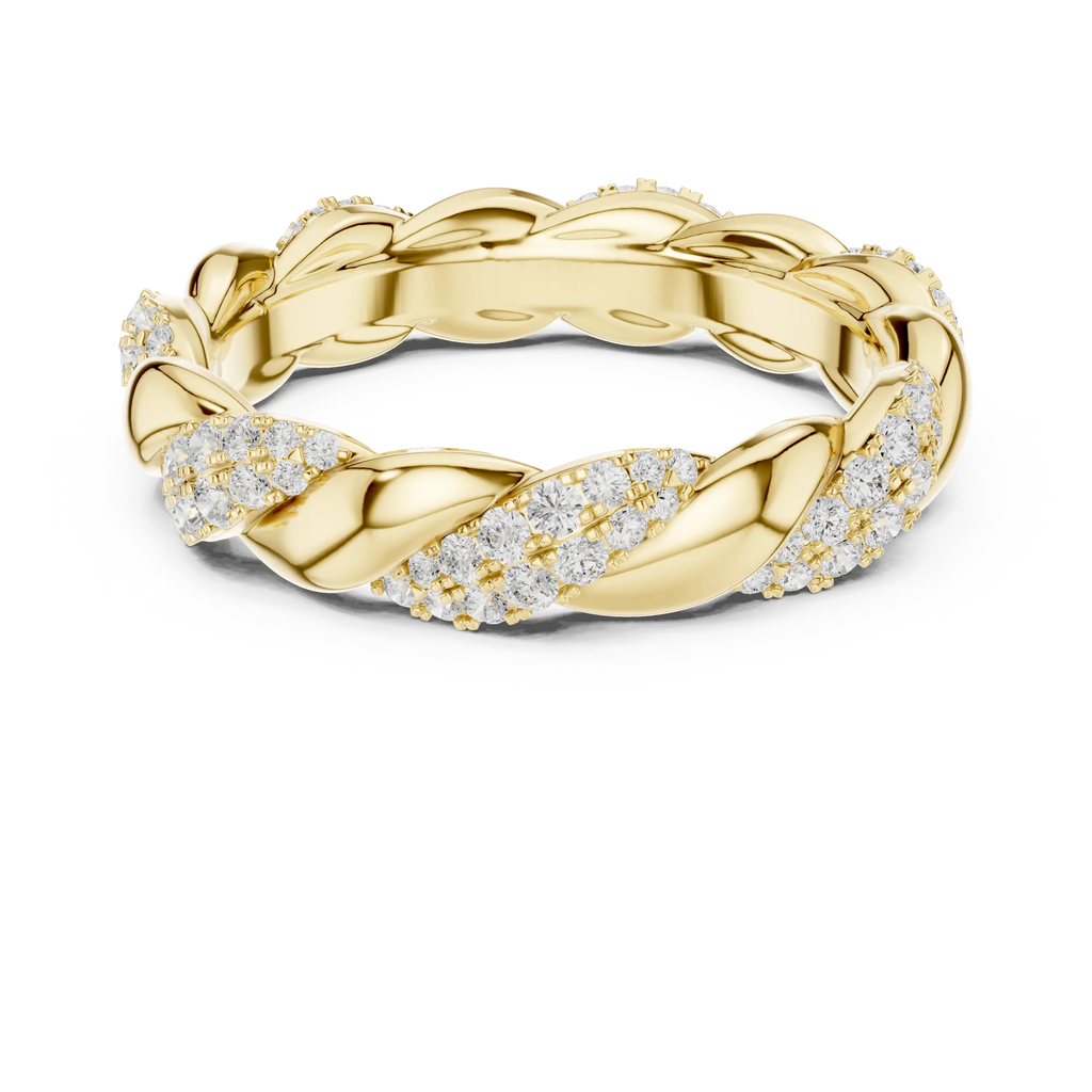 Rose Gold Moissanite Diamond Twisted Eternity Wedding Band