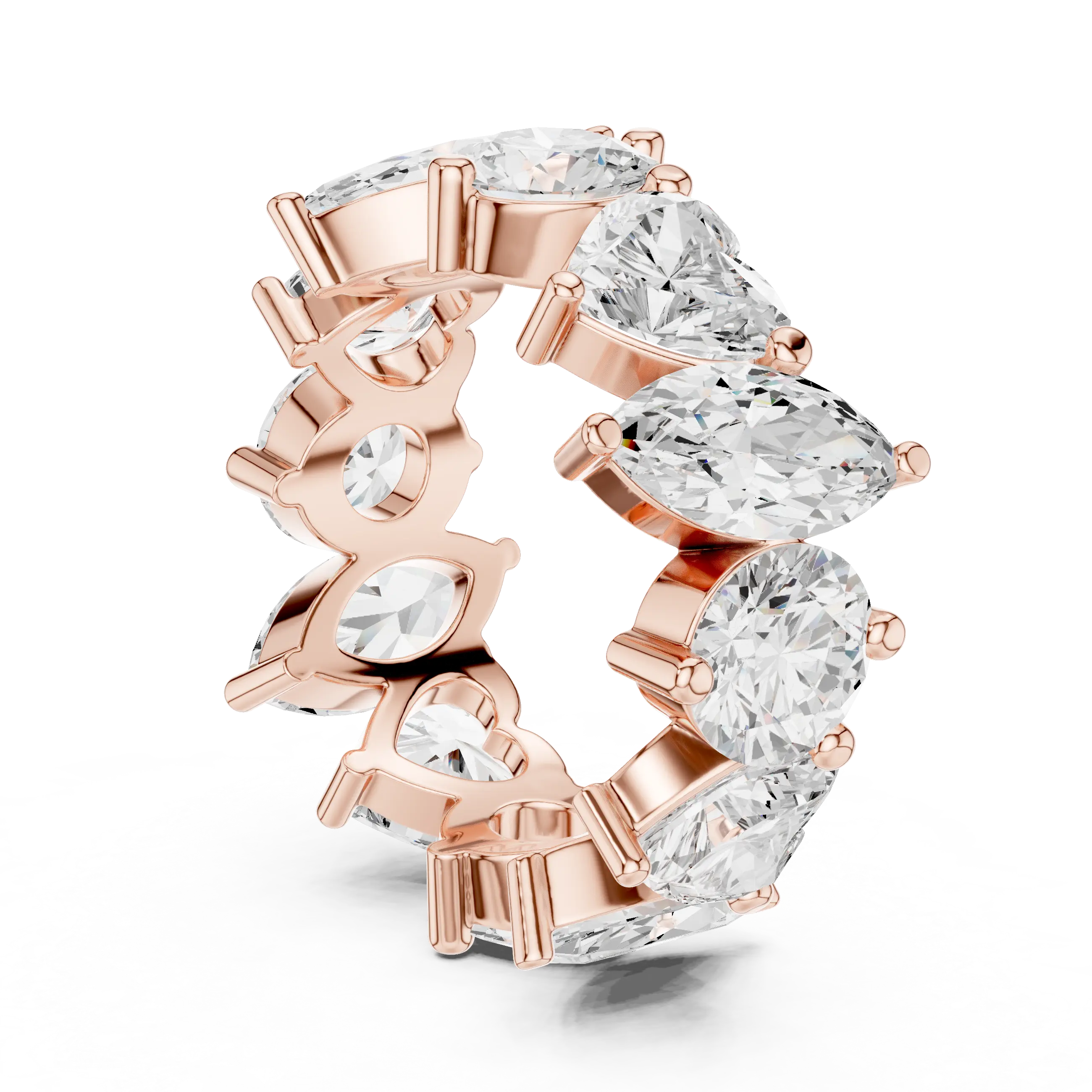 14K Yellow Gold Multi-Shape Diamond Eternity Band