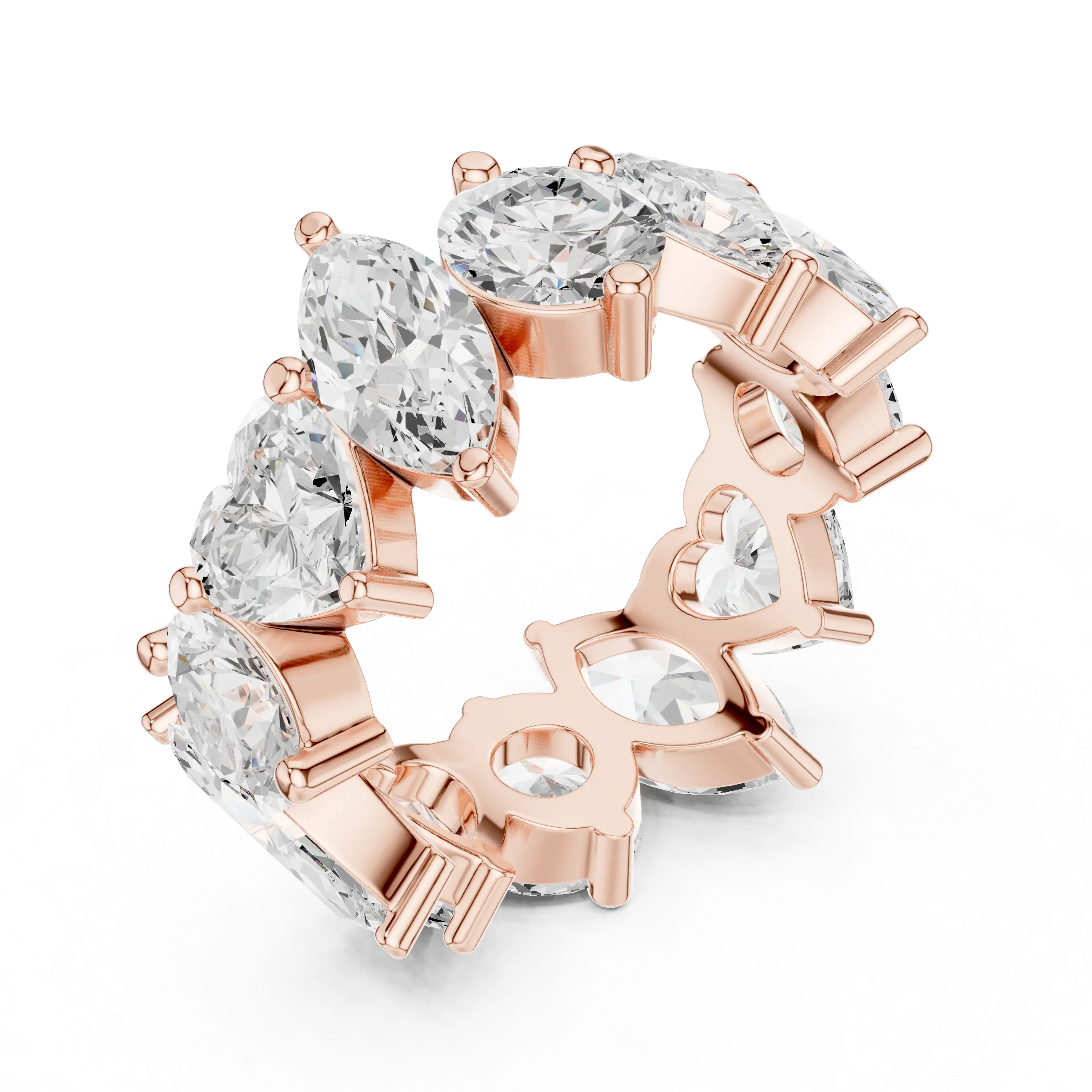 14K Yellow Gold Multi-Shape Diamond Eternity Band