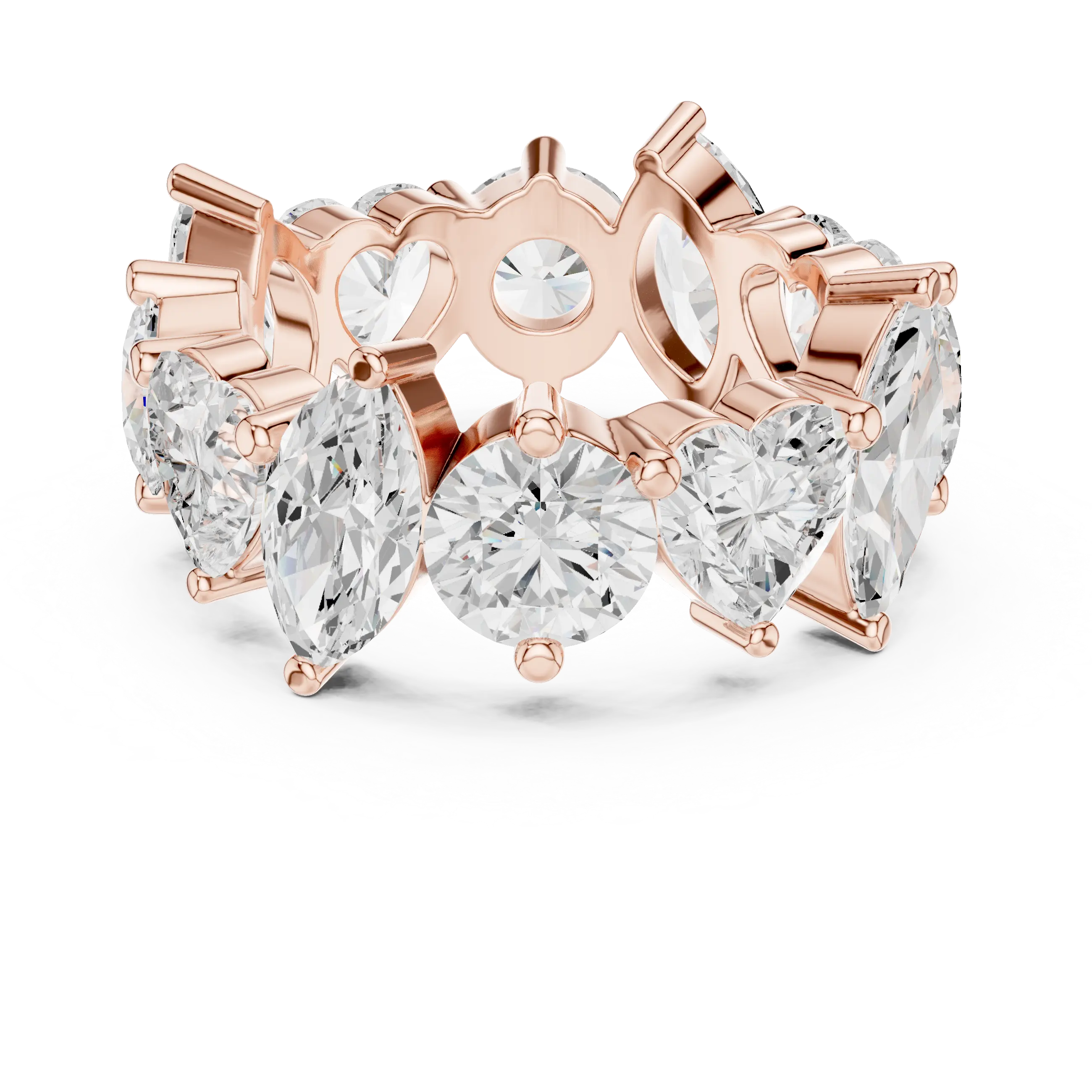 14K Yellow Gold Multi-Shape Diamond Eternity Band