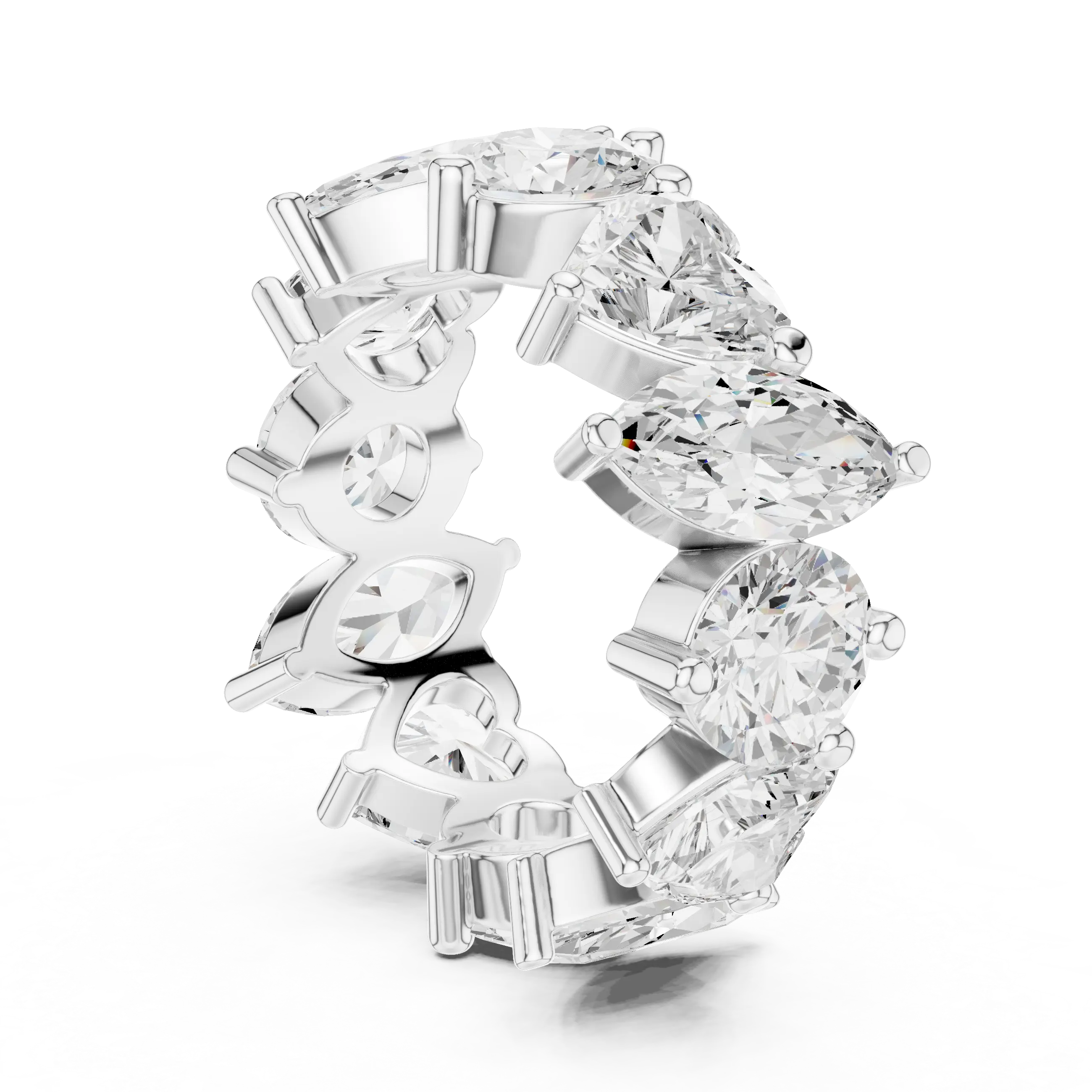 14K Yellow Gold Multi-Shape Diamond Eternity Band