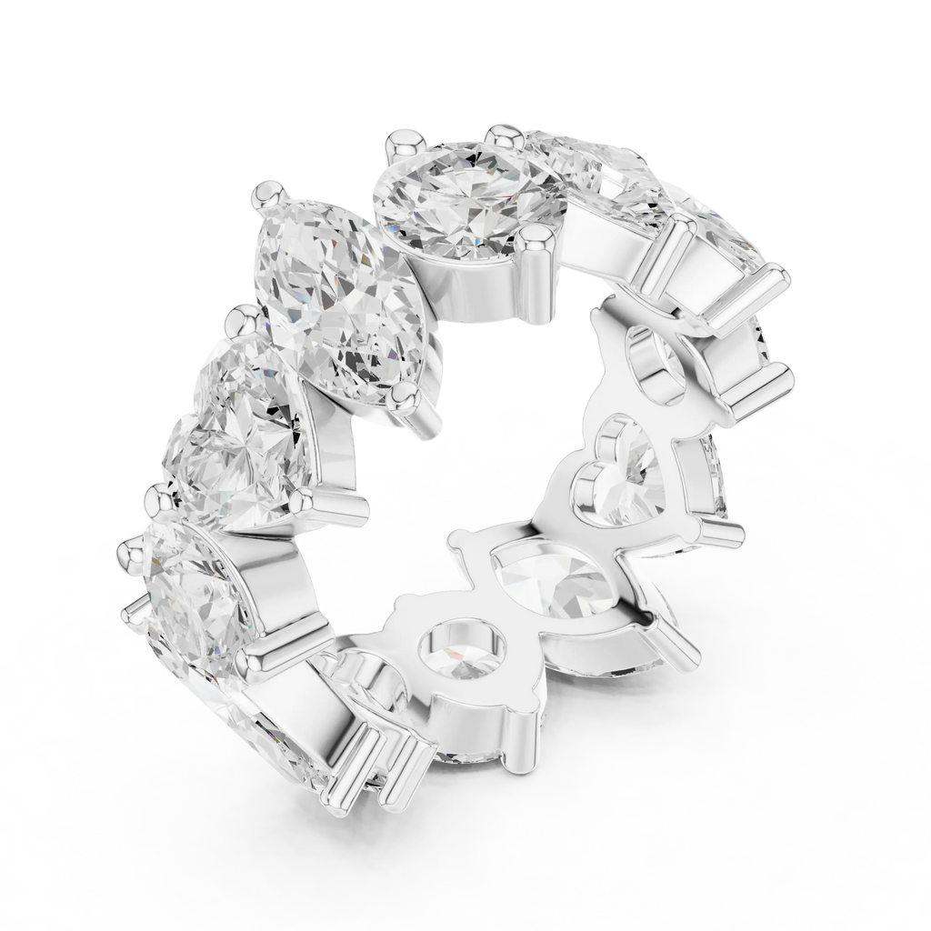 14K Yellow Gold Multi-Shape Diamond Eternity Band
