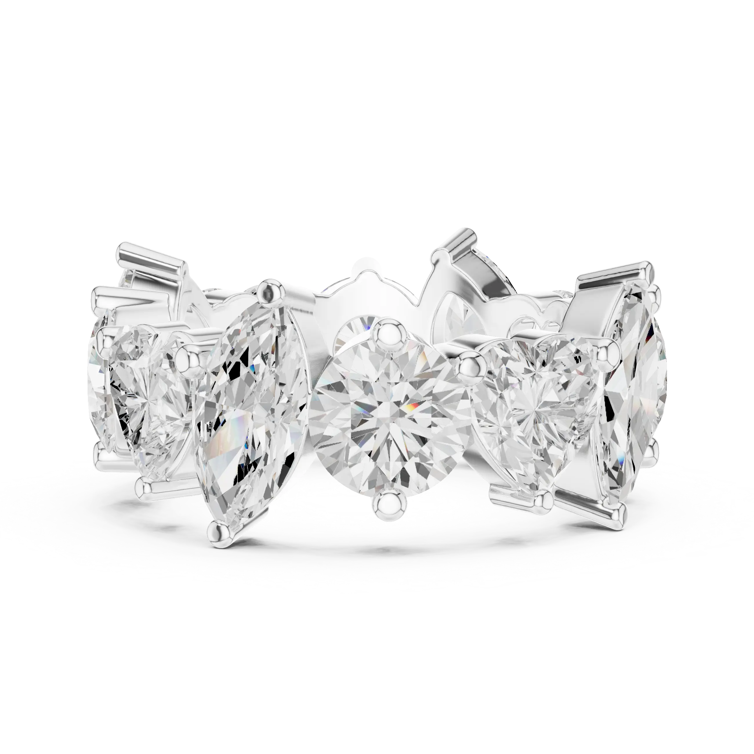 14K Yellow Gold Multi-Shape Diamond Eternity Band