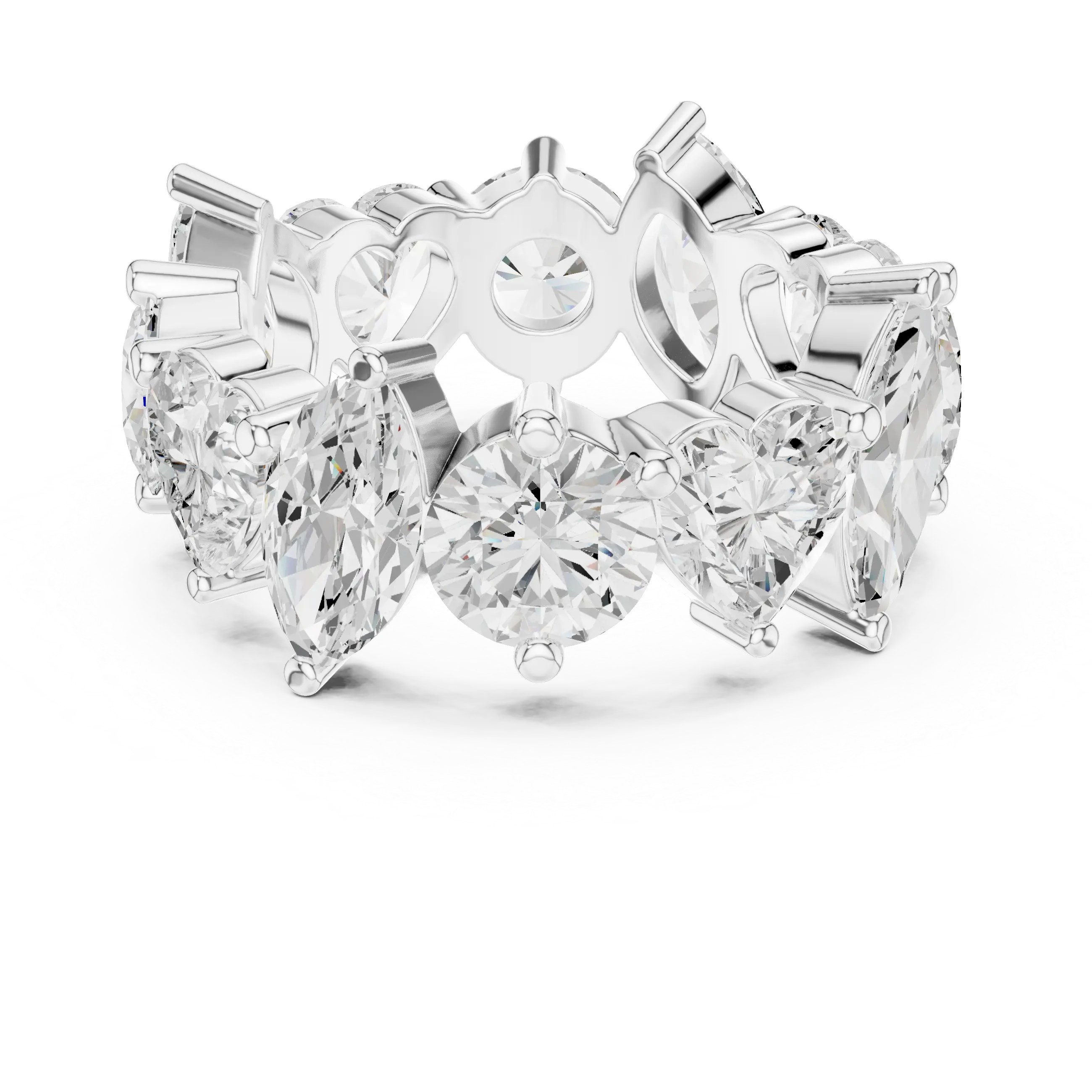 14K Yellow Gold Multi-Shape Diamond Eternity Band