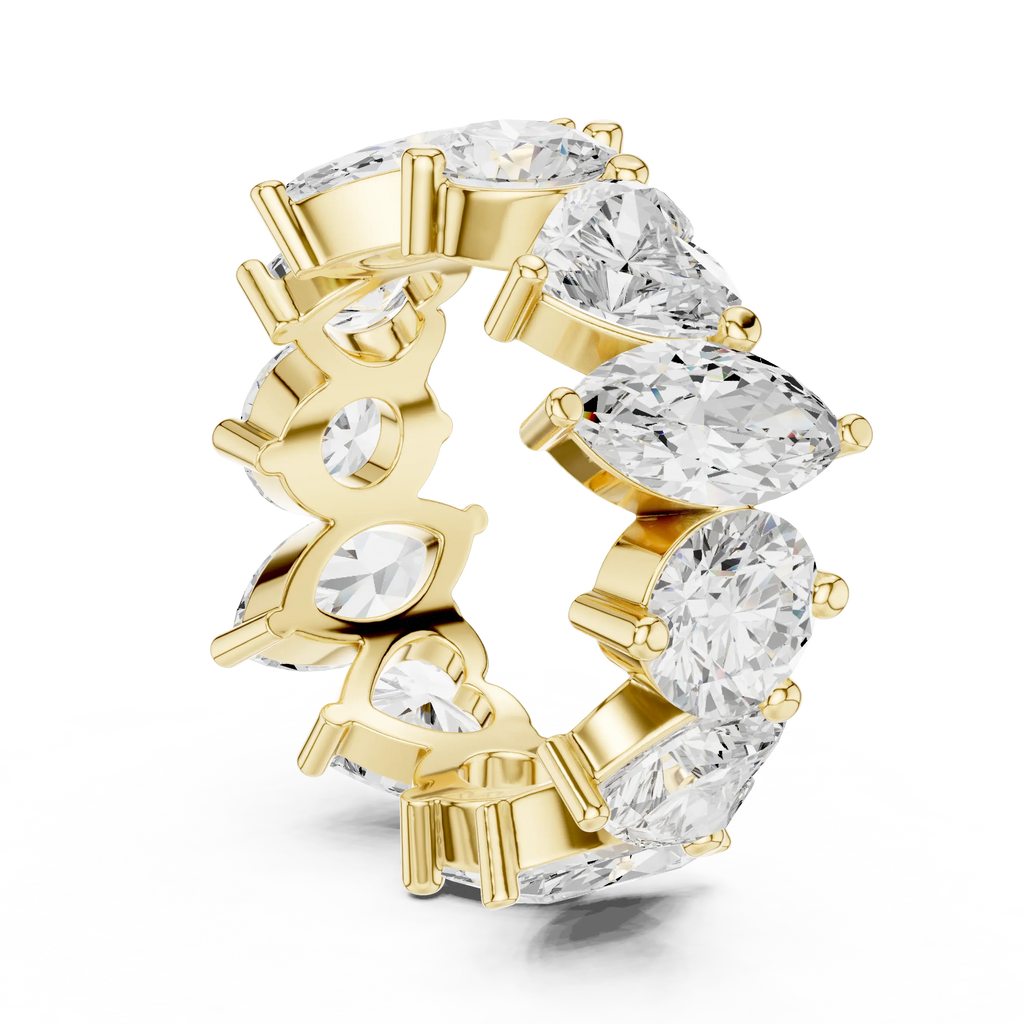 14K Yellow Gold Multi-Shape Diamond Eternity Band