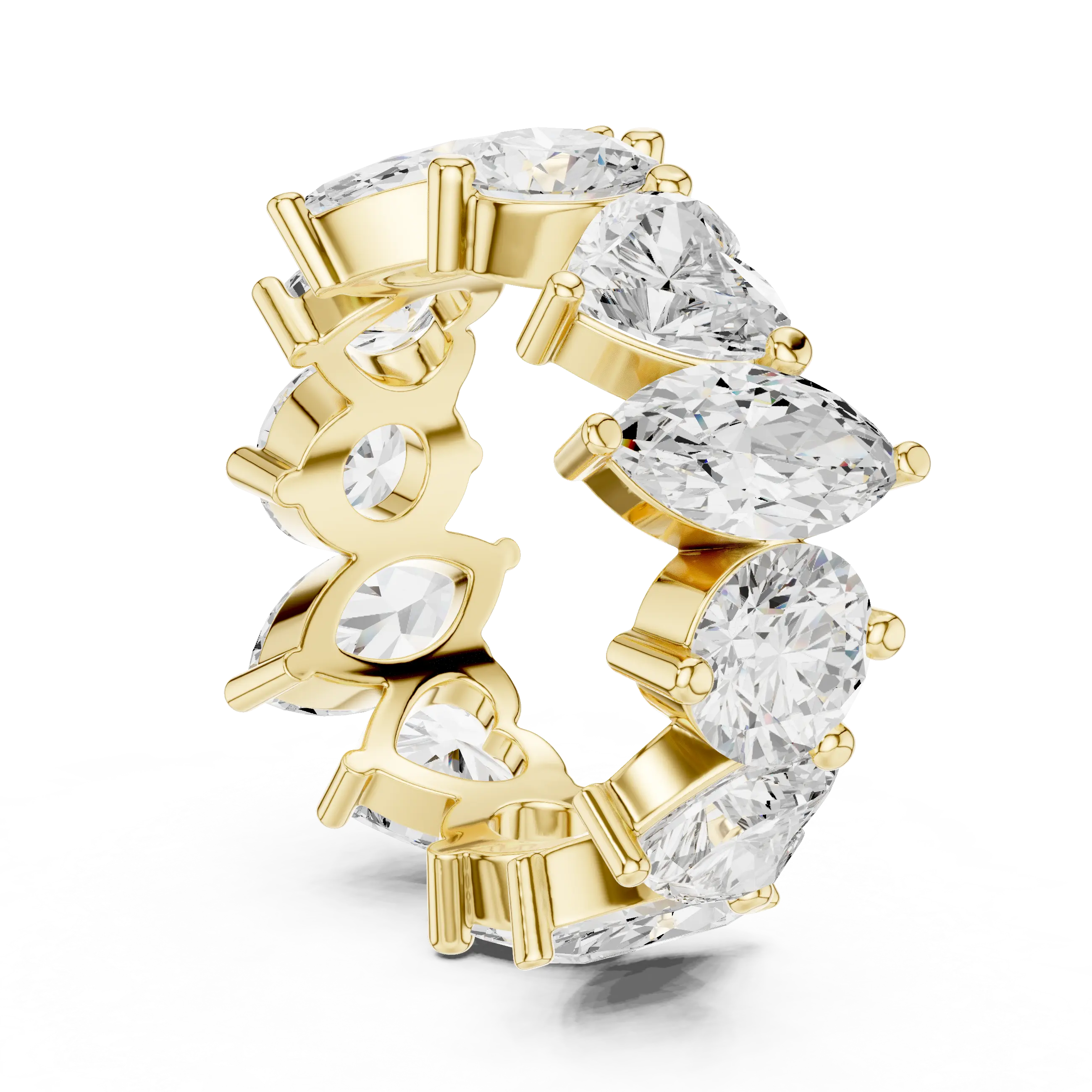 14K Yellow Gold Multi-Shape Diamond Eternity Band