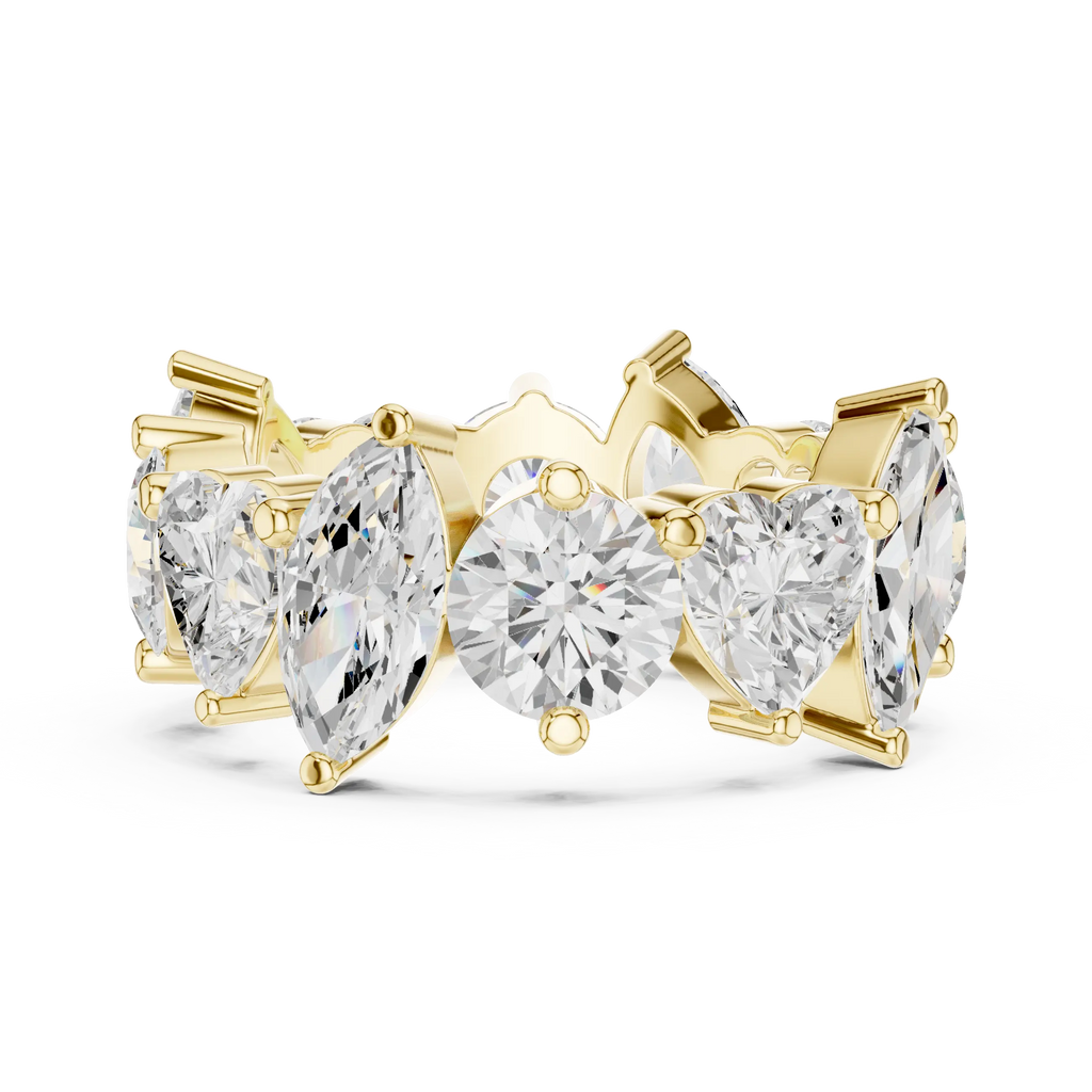 14K Yellow Gold Multi-Shape Diamond Eternity Band