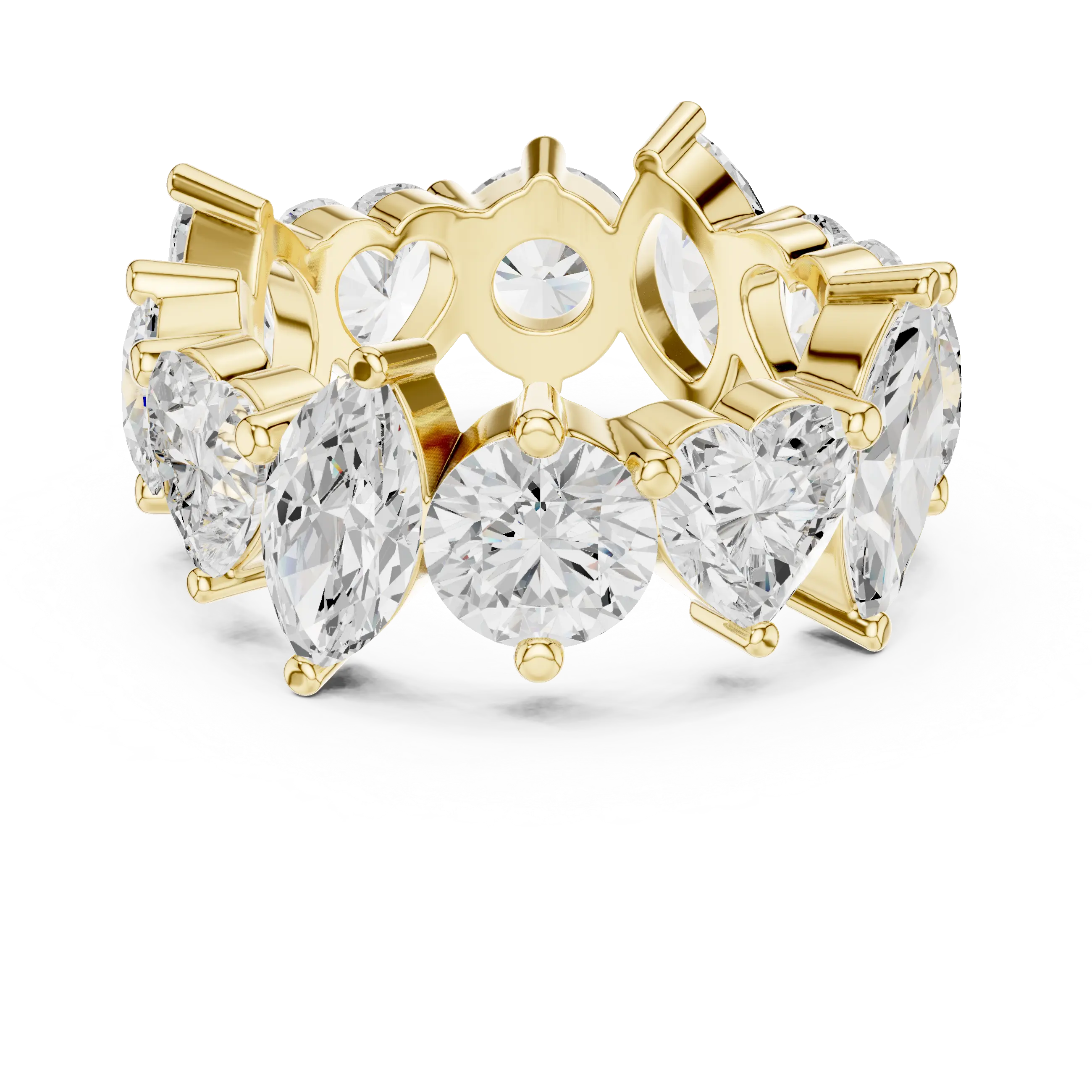 14K Yellow Gold Multi-Shape Diamond Eternity Band
