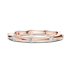 10K White Gold Sculpted Diamond Pebble Eternity Band