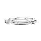 10K White Gold Sculpted Diamond Pebble Eternity Band