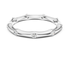 10K White Gold Sculpted Diamond Pebble Eternity Band