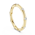 10K White Gold Sculpted Diamond Pebble Eternity Band