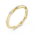 10K White Gold Sculpted Diamond Pebble Eternity Band