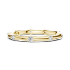 10K White Gold Sculpted Diamond Pebble Eternity Band