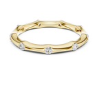 10K White Gold Sculpted Diamond Pebble Eternity Band