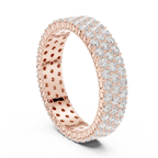 18K Yellow Gold Triple Row Diamond Eternity Band