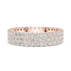 18K Yellow Gold Triple Row Diamond Eternity Band