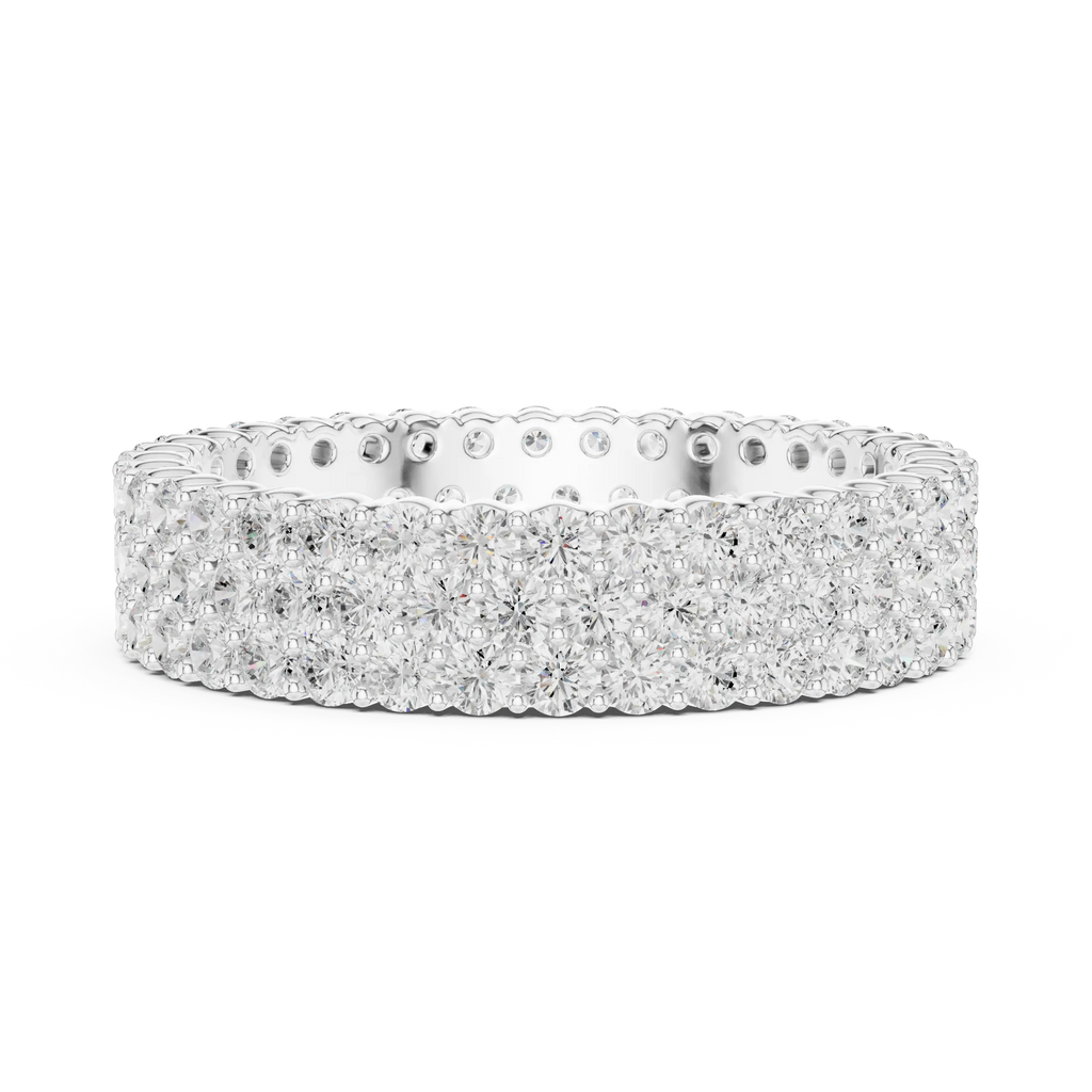 18K Yellow Gold Triple Row Diamond Eternity Band