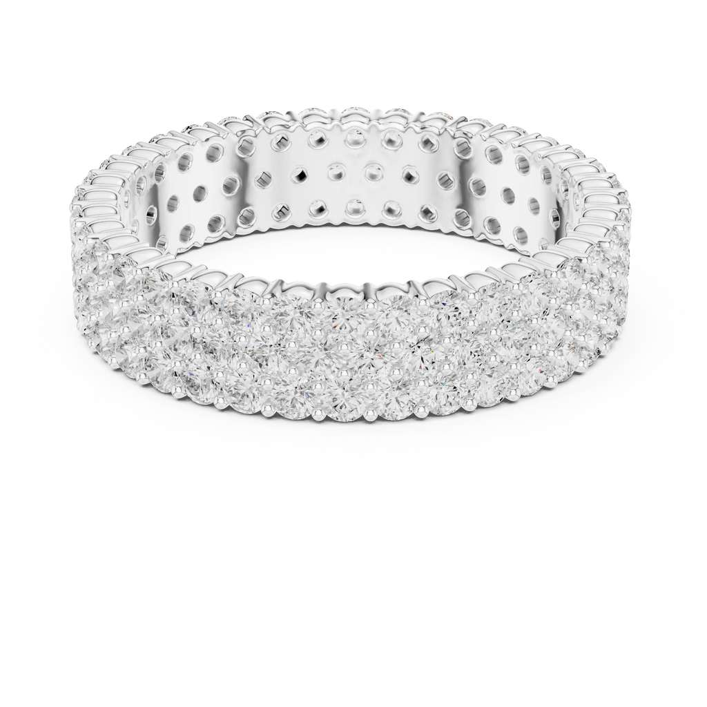 18K Yellow Gold Triple Row Diamond Eternity Band