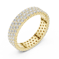 18K Yellow Gold Triple Row Diamond Eternity Band