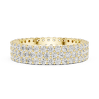 18K Yellow Gold Triple Row Diamond Eternity Band