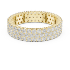 18K Yellow Gold Triple Row Diamond Eternity Band