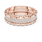 14K Rose Gold Sculpted Diamond Edge Eternity Wedding Band