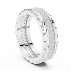 14K Rose Gold Sculpted Diamond Edge Eternity Wedding Band