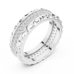 14K Rose Gold Sculpted Diamond Edge Eternity Wedding Band