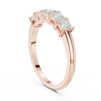 White Gold Five-Stone Princess Cut Moissanite Diamond Anniversary Ring