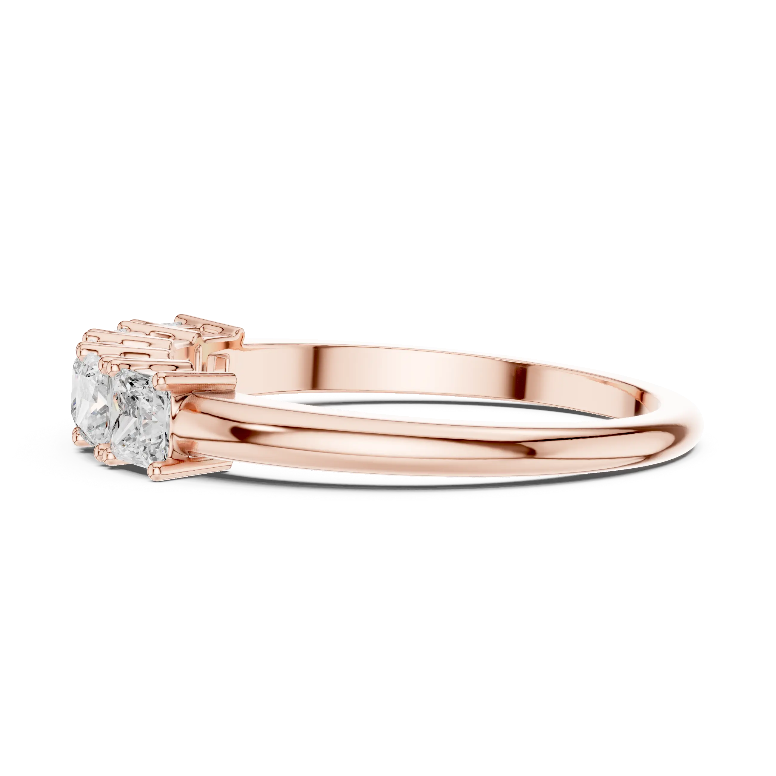 White Gold Five-Stone Princess Cut Moissanite Diamond Anniversary Ring