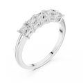 White Gold Five-Stone Princess Cut Moissanite Diamond Anniversary Ring