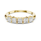 White Gold Five-Stone Princess Cut Moissanite Diamond Anniversary Ring