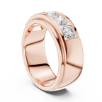 14K Yellow Gold Five-Stone Lab Grown Channel Set Men's Diamond Band