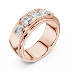 14K Yellow Gold Five-Stone Lab Grown Channel Set Men's Diamond Band