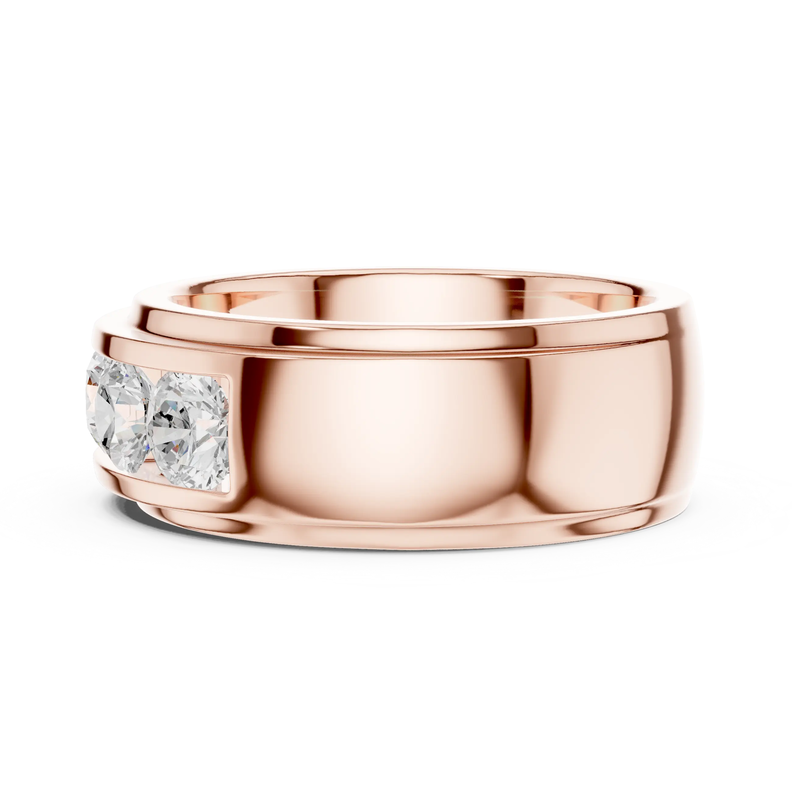 14K Yellow Gold Five-Stone Lab Grown Channel Set Men's Diamond Band